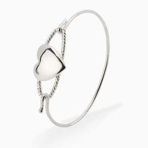 925 Sterling Silver Baby Cord Heart Bracelet Bangle by Krysaliis
 Gift Boxed